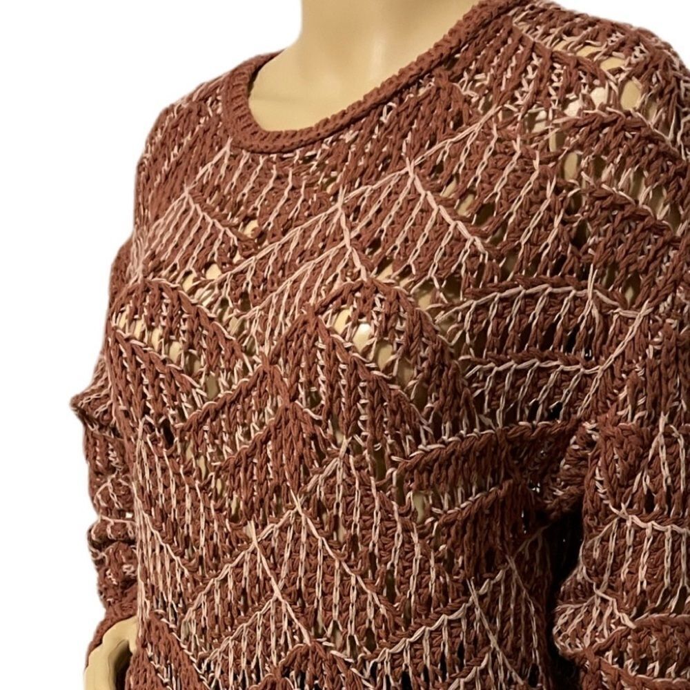 Universal Thread Open Stitch Crochet Sweater - image 7